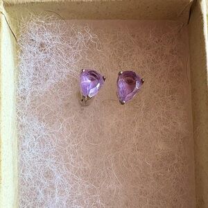 💜 Elegant Purple Sterling Silver and Genuine Amethyst Earrings 💜
